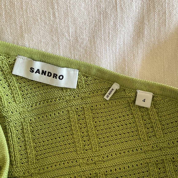 Sandro Green Knit Embellished Top - Picture 4 of 6